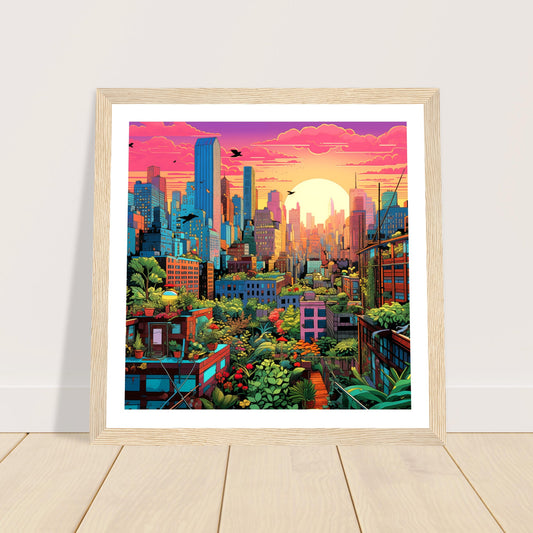 Permaculture City Premium Matte Wooden Framed Print