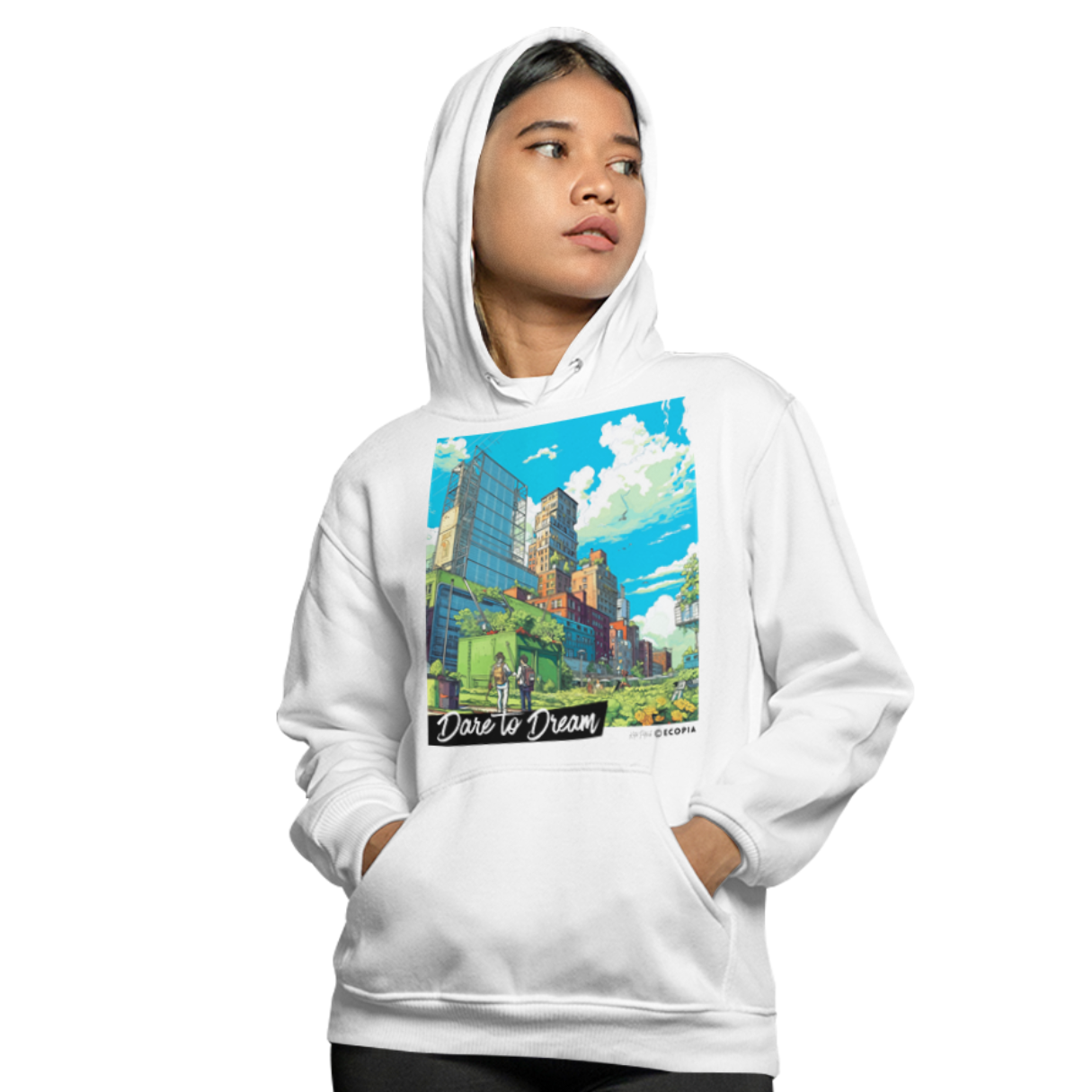 “Dare to Dream” Classic Unisex Pullover Hoodie | White + Colors