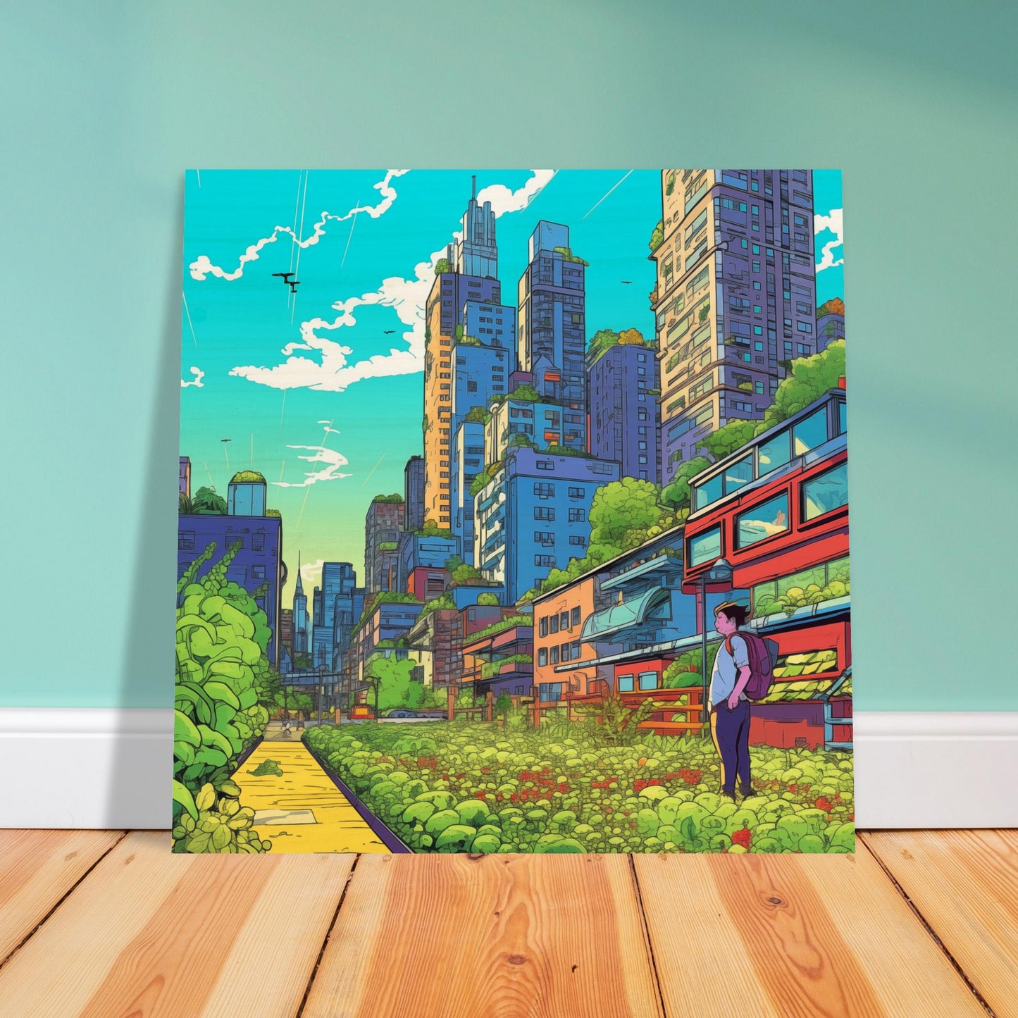 Growing Down the Avenue Wood Print