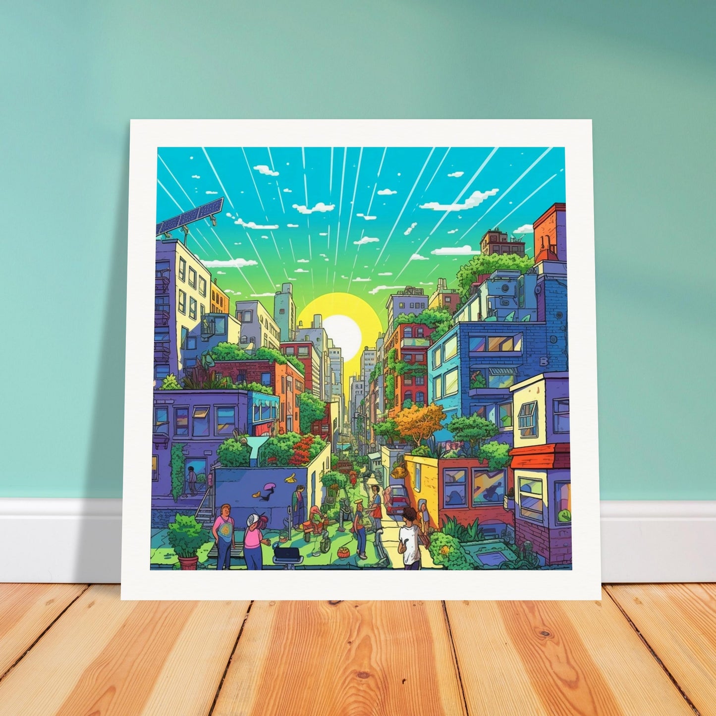 Solarpunk Sunrise NYC Museum Quality Matte Print