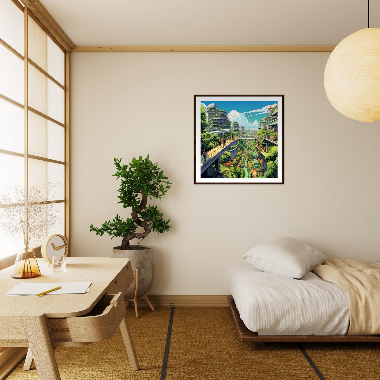 Sky Connection Premium Matte Paper Wooden Framed Print